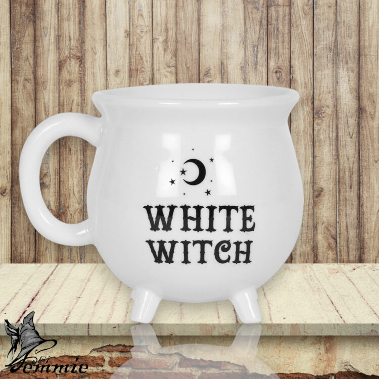 Heksenketel "White witch" mok wit
